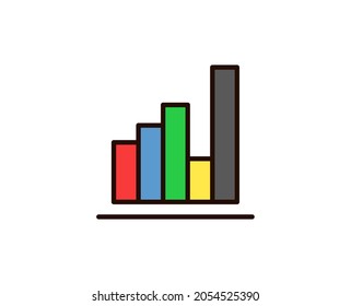 Icono de línea de gráfico. Símbolo vectorial en estilo plano y a la moda sobre fondo blanco. El grafo canta para el diseño.