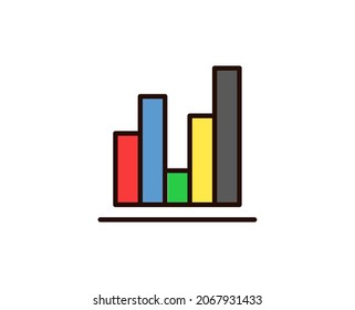 Graph line icon. Vector symbol in trendy flat style on white background. Graph sing for design.