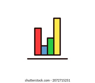 Graph line icon. Vector symbol in trendy flat style on white background. Graph sing for design.