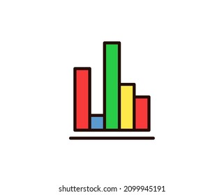 Symbol für die Graph-Linie. Vektorsymbol im trendigen, flachen Stil auf weißem Hintergrund. Graph singen für Design.