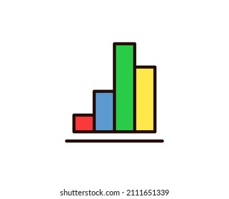 Graph line icon. Vector symbol in trendy flat style on white background. Graph sing for design.