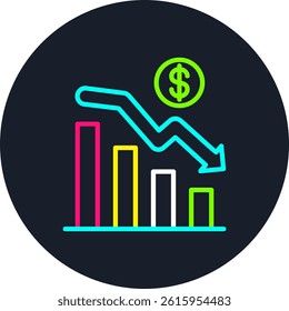 Graph Line Multi Colour Circle