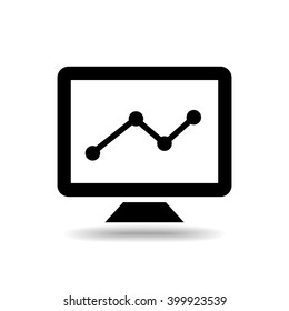 graph line screen flat icon isolate on white background vector illustration eps 10