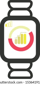 graph line, smart watch icon and vector to work your design image, to create illustrations, artistic works