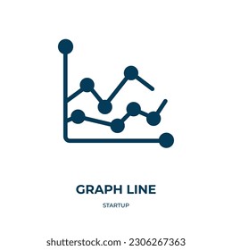 graph line vector icon. graph line, business, graph filled icons from flat startup concept. Isolated black glyph icon, vector illustration symbol element for web design and mobile apps