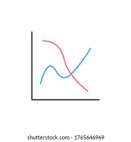 icono vector de línea de gráfico. Ilustración vectorial de existencias aislada en fondo blanco