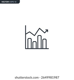 Graph, linear style sign for mobile concept and web design. Symbol, logo illustration. Pixel perfect vector graphics