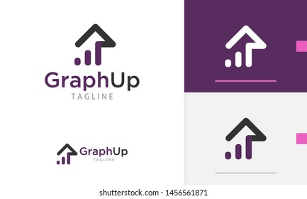 Graph Logo Design, Financial Growth Logo Concept, Arrow Icon, Suitable For Business And App Logo Or Icon