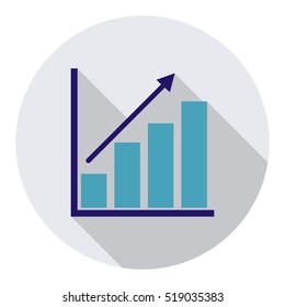 Graph long shadow icon vector illustration.