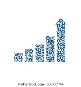graph made of icons of people within teams