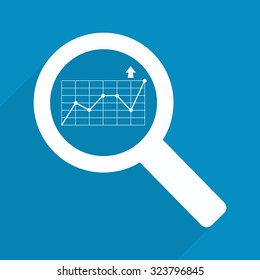 graph  in magnifying glass 