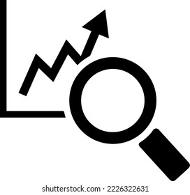Graph and magnifying glass icon vector illustration design