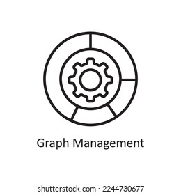 Graph Management Vector Outline Icon Design illustration. Business And Data Management Symbol on White background EPS 10 File