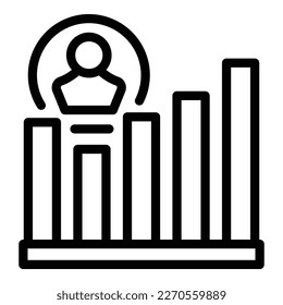 Graph manager icon outline vector. Group company. Worker report