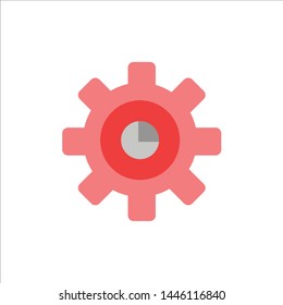 Graph, Marketing, Gear, Setting  Flat Color Icon. Vector icon banner Template