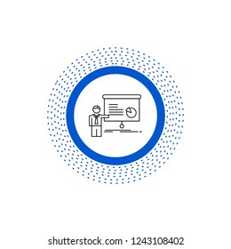 graph, meeting, presentation, report, seminar Line Icon. Vector isolated illustration