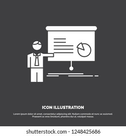 graph, meeting, presentation, report, seminar Icon. glyph vector symbol for UI and UX, website or mobile application