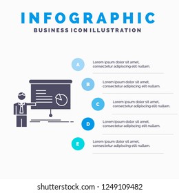 graph, meeting, presentation, report, seminar Infographics Template for Website and Presentation. GLyph Gray icon with Blue infographic style vector illustration.