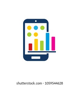 Graph Mobile Phone Logo Icon Design