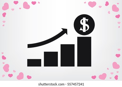Graph money dollar icon vector illustration EPS 10