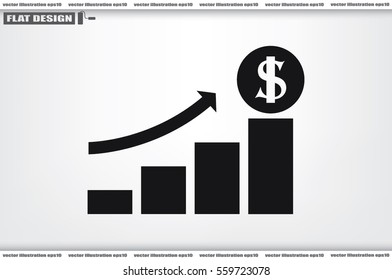 Graph money dollar icon vector illustration.