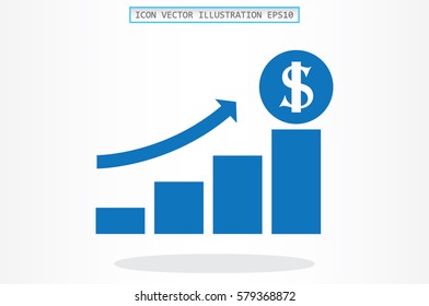 Graph money dollar icon vector illustration.