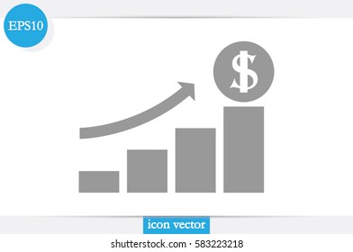 Graph money dollar icon vector illustration.