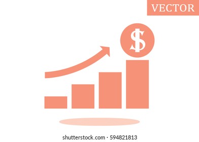 Graph money dollar icon vector illustration.