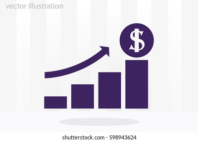 Graph money dollar icon vector illustration EPS 10
