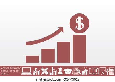 Graph money dollar icon vector illustration EPS 10