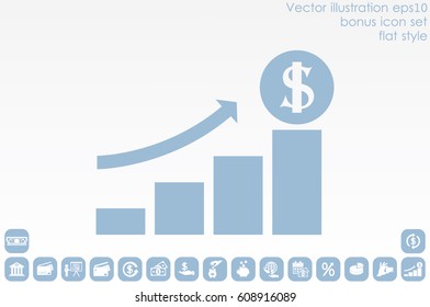 Graph money dollar icon vector illustration EPS 10