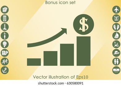 Graph money dollar icon vector illustration EPS 10