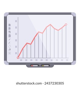 Graph multimedia diverse icon cartoon vector. Media visual operator. Signage digital