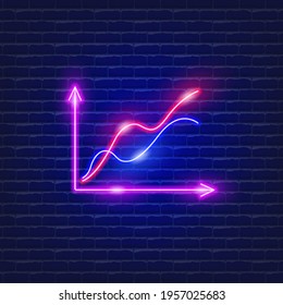 Graph neon icon. Vector illustration for design website, advertising, promotion, banner. Analysis and statistics concept. svg