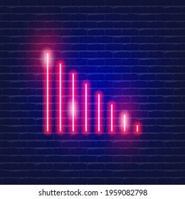 Graph neon icon. Vector illustration for design website, advertising, promotion, banner. Analysis and statistics concept.