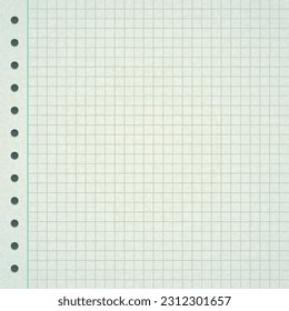 Graph Notebook Paper Sheet. Hoja de papel de nota de verificación