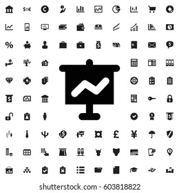 Graph on board icon illustration isolated vector sign symbol . finance icons vector set.