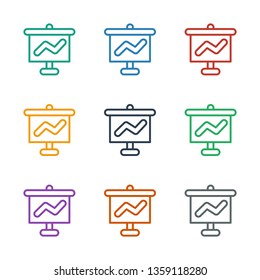 graph on board icon white background. Editable outline graph on board icon from finance. Trendy graph on board icon for web and mobile.