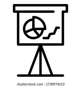 Der Graph auf dem Flip Chart Icon. Skizzieren Sie den Graphen auf dem Diagramm-Vektorsymbol für Web-Design isoliert auf weißem Hintergrund