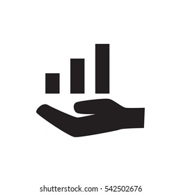 graph on hand icon illustration isolated vector sign symbol