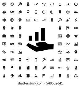 graph on hand icon illustration isolated vector sign symbol