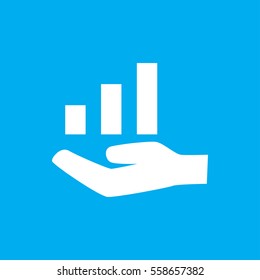 graph on hand icon illustration isolated vector sign symbol