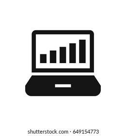 graph on laptop display icon