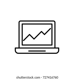 graph on laptop icon