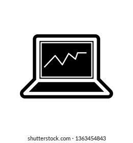 graph on laptop icon. Element of Science for mobile concept and web apps icon. Glyph, flat icon for website design and development, app development
