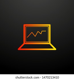 graph on laptop nolan icon. Elements of science set. Simple icon for websites, web design, mobile app, info graphics