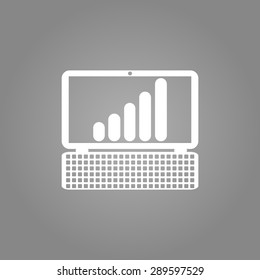 graph on a laptop web icon
