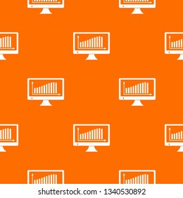 Graph on the monitor pattern vector orange for any web design best