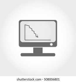 graph on mponitor icon, vector desing
