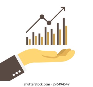 Graph on the palm, vector